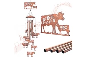 EZTZEN Campanelli a vento a forma di mucca, regalo per donne/uomini/mamma/moglie/nonna, regalo di compleanno, regalo commemorativo in metallo per esterni/interni, prato, patio, casa, veranda, decorazione da
