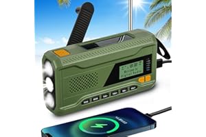 HERSANCE Kurbelradio DAB+/DAB/UKW Solar Radio, Tragbare Notfallradio Weltempfänger mit 4500mAh Wiederaufladbare Powerbank, Camping Radio mit Bluetooth, USB-Schnittstelle, SOS-Alarm, Taschenlampe & Leselicht