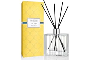 ‎M&SENSE M&SENSE Room Fragrance with Fragrance Sticks, 200 ml, Room Freshener with Lemon, Basil, Lavender Fragrance Aroma, Reed Diffuser with Sticks, Naturally Long-Lasting, Air Freshener for Home Bathroom