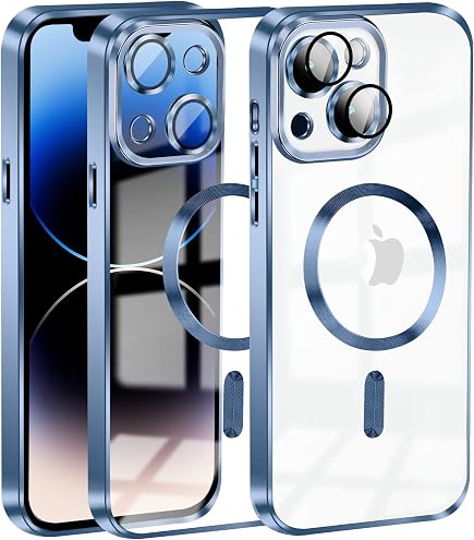 Coque Souple Transparente IPhone 13 Pro 6.1 Pouces - Compatible MagSafe, Protection Renforcée Caméra, TPU Galvanisé Or
