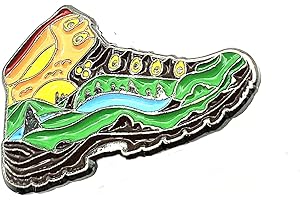 SNS COMPONENTS Anstecknadel für Wanderschuhe, Motiv: Waldabenteuer, Berg, Fluss, See, Meer, toll für den Außenbereich, Metall, Emaille, Metall
