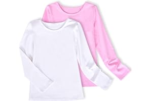 Sunny Fashion 2 Packs Chicas Parte Superior Camiseta Manga Larga Gris Rosa Uniforme Escolar 4-10 años