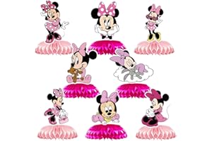 Siphus Centrotavola Compleanno, 8 Pezzi Cartoni Nido d'Ape Decorazioni Tavolo Compleanno Bambina, Gadget Cartoon Come Addobbi Feste Bambini