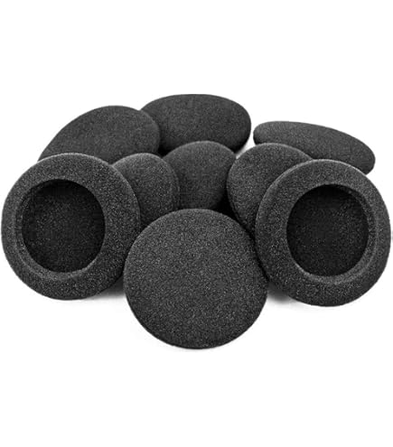 6 Paraorecchie In Schiuma Per Cuffie - 55mm, Comfort E Isolamento Acustico, Nero - Foto 6