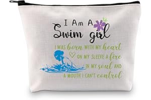 JTOUK Swim Makeup Bag I Am A Swim Girl Swimming Lover Gift Swimmer Zipper Pouch for Girls Women (Swim Girl Bag EU)