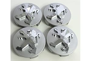 ZHENGYANGJIUJIU Lot de 4 cache-moyeux de haute qualité en alliage pour Peugeot 106 107 206 207 306 307 506 507 108 208 308 Gris 60 mm