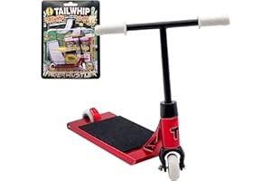TAILWHIP Finger Scooter in Metallo per Acrobazie Mozzafiato, Mini Monopattino Giocattolo che Sviluppa la Motricità Fine, Compatibile con Finger Tech Skateboard, Finger Skatepark, Finger bike, red