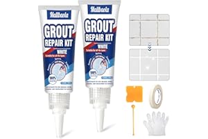 MALLBAOLA Grout Reviver, 2 Pack Tile Grout Repair Kit, Fast Drying White Grout, Tile Grout Sealer for Bath, Shower, Kitchen Tile Floor and Wall, Restore and Renew Joints Line, Waterproof