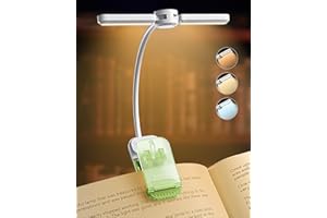 enclize Leselicht, wiederaufladbares Buchlicht zum Lesen im Bett, 180 ° verstellbarer Lichtkopf, augenschonende 3 Farbtemperatur und stufenloses Dimmen, ideal für Leseliebhaber - grau/grün
