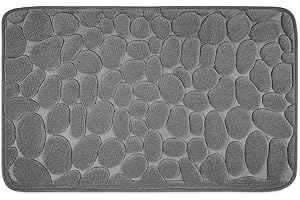 WohnDirect Dywanik łazienkowy z pianką z pamięcią kształtu, antypoślizgowy, mata łazienkowa nadająca się do prania i szybkoschnąca, 50 x 80 cm, kolor szary