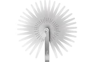 HATANSE 32 Blatt Edelstahl Fühlerlehre Metrisch und Imperial 0,03-1mm/ 0,001-0,040 Zoll Fühlerlehre Messwerkzeug für Messung Gap Breite und Dicke