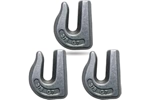 Weldable Chain Hooks, 3/8" Weld-On Forged Clevis Grab Chain Hooks, 3/8 Chain Hook Grade 70 for Bucket Flatbed Trailer Wrecker Tow, Weld On Grab Hook, Working Load Limit 6600 lbs, 3 Pack by BOOTOP