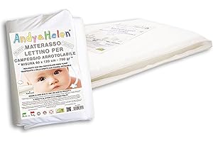 Andy & Helen - Materasso lettino sfoderabile multiuso, con fodera traspirante. Misure: 60x120x5 cm adatto anche a lettini da campeggio