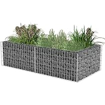 Gabionen Hochbeet Aus Verzinktem Stahl – 180x90x50 Cm, Befüllbar Mit Steinen, Für Garten & Terrasse