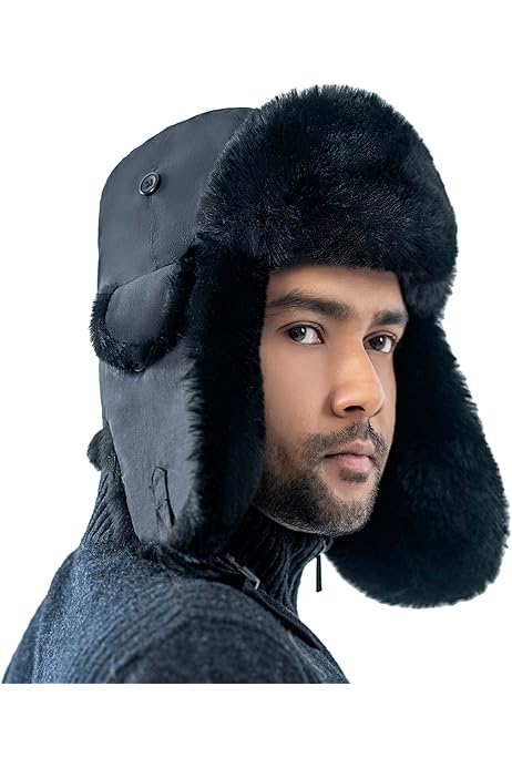 Ushanka Hat Y2k Russian Ushanka Winter Hat Gray-56 With Soviet