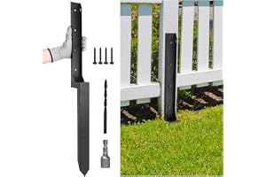 VALKINWORKS Fence Post Repair Kit, 1 Pack – Heavy-Duty One-Piece Steel Anchor with Stakes for 4x4/6x6 Wood Fence Posts