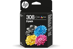 HP 308 2-Pack Black/Tri-color Original Ink Cartridge Combo
