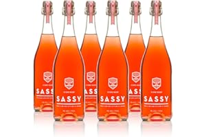 Maison Sassy Rosé Cidre 3% Abv - 6 x 750 ml - Cidre de fruits traditionnel normand fabriqué à la main, qualité supérieure, faible en calories et en alcool, sans gluten, 100% naturel, sans sucre ajouté