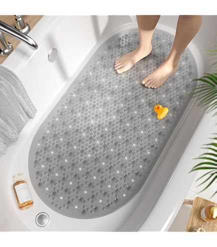 1 pezzo di tappetino antiscivolo per vasca da bagno, 36*69 cm, materiale PVC, tappetino massaggiante anticaduta con fori di drenaggio e ventose | Leroy Merlin