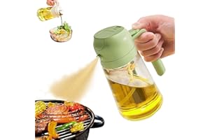 WAOTIER Spray Huile Cuisine,Pulverisateur Huile Cuisine,Pulvérisateurs Et Distributeurs D'huile De Verre Pulvérisateur D'huile De Cuisson 2 En 1 Pulvérisateur D'huile D'olive,Vaporisateur Huile (Vert)