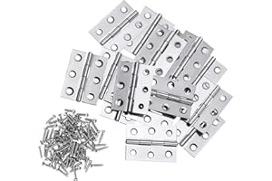 JXPXJMY 14 Pezzi Cerniere 44mm*32mm,Cerniera per Legno in Acciaio Inossidabile argenteo, Cerniera per Porte Finestre Armadi con 84 Viti Cerniere a Testa per Legno, Porte, Armadio