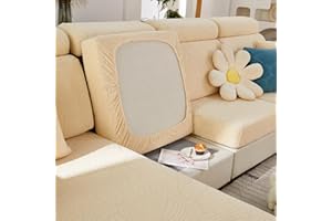 OKYUK 2024 New Sofa Seat Cushion Covers, Universal Anti-Slip Sofa Couch Covers Wear-Resistant Universal Sofa Cover Stretch for Sectional Slipcovers Furniture Protector (Beige, 1 Seater)