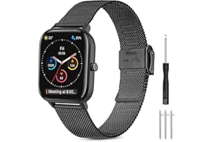 Issinlky Bransoletka do Amazfit GTS 3, 20 mm stal szlachetna metalowa pasek do Amazfit Bip 3, Bip 3 Pro, Amazfit Bip, Bip U Pro, Amazfit GTR 42mm, GTS 2 Mini, GTS, GTS 2, GTS 3, GTS 4, GTS 4 Mini