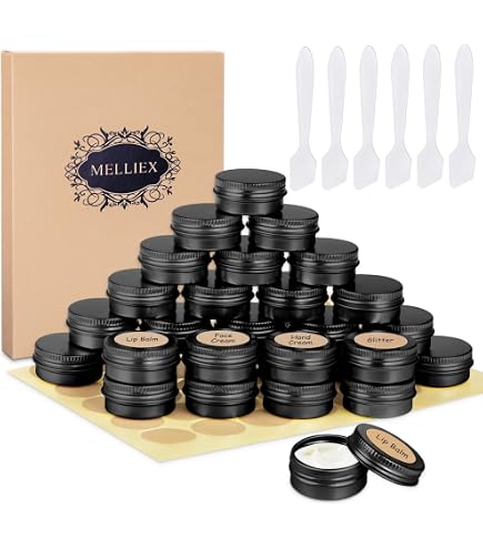 12 Stück Aluminiumdosen Mit Schraubdeckel – 80 Ml, Matt Schwarz, Mit Dichtung & 12 Aufklebern (Ø 68 X 35 Mm)
