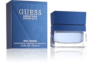 GUESS Seductive Blue, Eau de Toilette pour Homme, Parfum Oriental Boisé, Senteur Fraîche et Épicée, Longue Durée