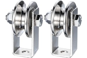 KCNOFNC Polea de inversión de 40 mm con 2 rodamientos de bolas, acero inoxidable, polea para cuerdas de 8 mm, capacidad de carga de 200 kg, 2 unidades