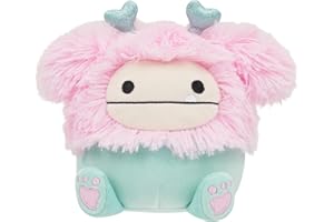 Squishmallows SQVA01576 - Bessem the Bigfoot with Heart Ribbon 19 cm Official Jazwares Plush Super Soft Cuddly Toy