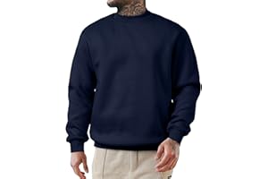 JMIERR Sweashirts for Men Casual Crewneck Cotton Long Sleeves T Shirt Loose Fit Pullover Mens Sweatshirts No Hood