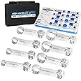 FIRSTINFO F3453A 3/8-inch Drive SAE 12 Point Box End Torque Adapter Extension Set, 8 PCS w/Blow Case -Chrome Vanadium Steel Construction