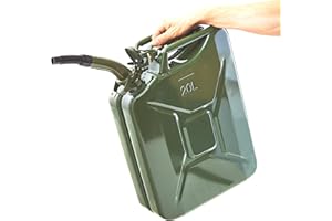 BW® Kraftstoffkanister Metall Benzinkanister 20 Liter mit Ausgießer - Olivgrün - RAL 6003 - TÜV-geprüft und UN-Zulassung - Made in Europe