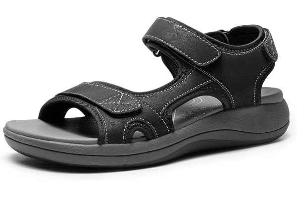 DREAM PAIRS damsandaler öppen tå lätta sommarskor som går ledig utomhus