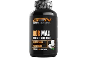 GEN GERMAN ELITE NUTRITION Boron Max - 365 compresse con 10 mg di boro puro - Senza additivi indesiderati, ad alto dosaggio, vegano