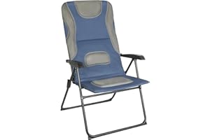 Homecall Chaise de camping pliable à dossier réglable et rembourré (Vert/noir)