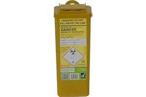 Munitech, Sharps Bin 0.5L, Sharps Container With Safety Web for Needle Disposal, Eco Friendly. (Single Pack)
