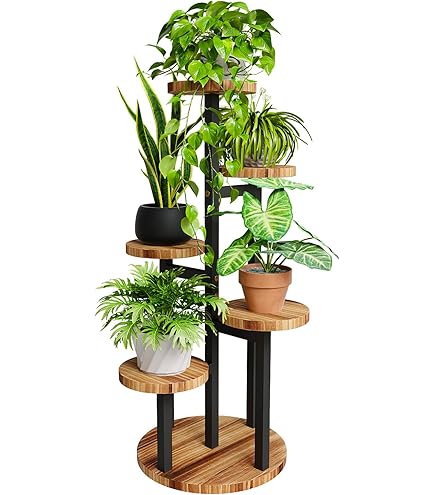 LINZINAR Support Pour Plantes En Métal 7 Niveaux 8 Pots De