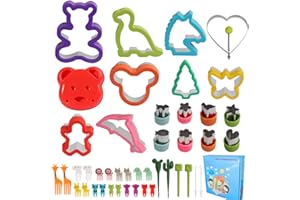 JAYZUUM 44stk Ausstechformen Set, Brotausstechformen für Kinder, Sanwich Gemüse Obst Ausstecher, Edelstahl, Dinosaurier Weihnachtsbaum Form