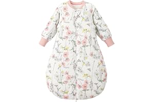 Duomiaomiao 2.5 tog Śpiwór zimowy dla niemowląt, ze stopami, 100% bawełna, śpiwór, niemowlęta, chłopcy, 3,5 tog ze śpiworem, liść kreskówki