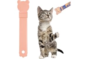 COODAM Cat Treat Squeeze Spoon Dispenser - Multi Cat Food Spoon for Wet Food Lickable Treat Squeeze up Spoon for Cat Liquid Snack Water Cat Food Feeding Spoon (Pink)