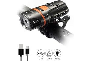 Wastou Bike Light,USB Rechargeable LED Bicycle Light, Super Bright Cycling Light (6 Lighting Modes)