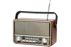 TOWEAR Bluetooth FM AM SW Stereo Radio, unterstützt USB-Disk, USB/TF-Karte, AUX-Buchse – Musik abspielen mit wiederaufladbarem Akku, integrierter Lautsprecher