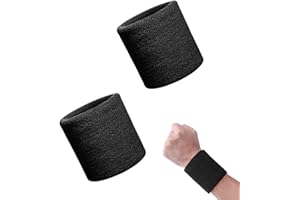 Olakin Sport Serre Poignets[2 Pièces], Bandeau Poignet Sport, Coton Protège Poignet, pour Tennis,Basketball, Football, CourseàPied