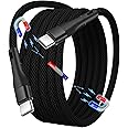 Magnetic Coiled Type C to Type C Cable, 65W / 3.1A Magnetic Coiled O-MagCable, Nylon Braided for Laptops and Smartphones, MagCable, PD Technology, QC 3.0 Charging - 1.2 meter , Type C - Type C , Black