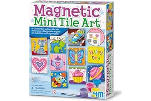 4M Magnetic Mini Tile Art - Turn Ordinary Tiles into Masterpieces, Arts and Crafts Kit for Boys and Girls 8-14 years