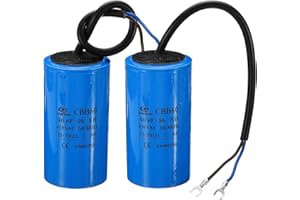 PATIKIL CBB60 40uF Running Capacitor,2pcs AC 450V 2 Wires 50/60Hz Cylinder 90x50mm for Air Compressor Motor, Washing Machines, Refrigerators Motor Start