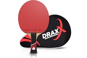 DRAXX SPORTS Raquette de Ping-Pong Carbone 5 Étoiles, Éponge 2mm, Effets Faciles, Légère et Rapide | Entraînement Compétition Club Loisir