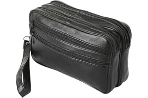 Sotala Herren Handgelenktasche XXL Echtleder Handtasche Geldbörse mit Reißverschluss – Dokumententasche mit Handschlaufe Organizer/Clutch Reise, Business & Freizeit-Tasche für Männer Schwarz